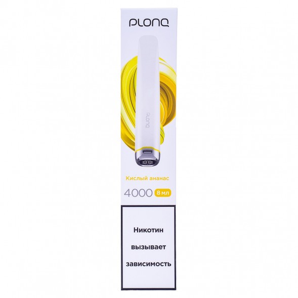 PLONQ PLUS PRO - Кислый Ананас (Sour Pineapple, 4000 затяжек) купить в Тюмени