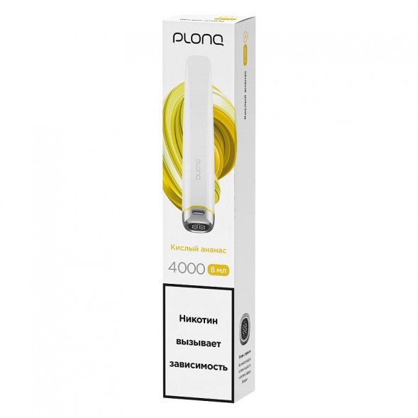 PLONQ PLUS PRO - Кислый Ананас (Sour Pineapple, 4000 затяжек) купить в Тюмени