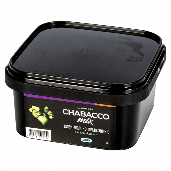 Смесь Chabacco MIX MEDIUM - Kiwi Apple Gooseberry (Киви Яблоко Крыжовник, 200 грамм) купить в Тюмени