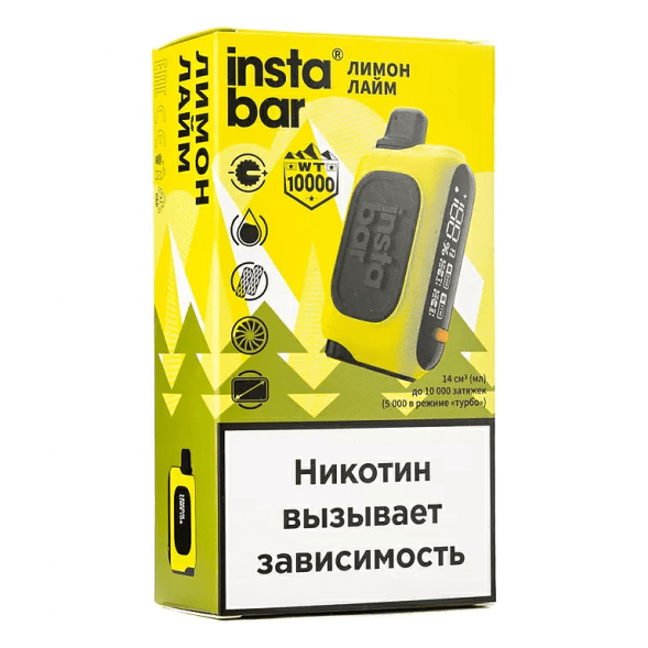 PLONQ INSTABAR WT - Лимон Лайм (Lemon Lime Ice, 10000 затяжек) купить в Тюмени