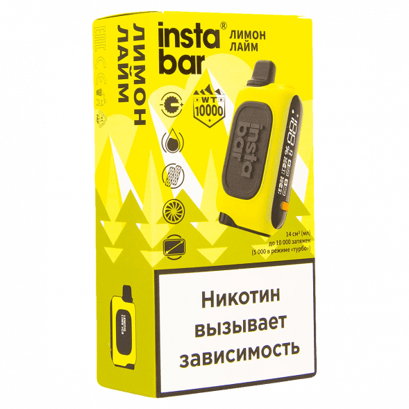 PLONQ INSTABAR WT - Лимон Лайм (Lemon Lime Ice, 10000 затяжек) купить в Тюмени