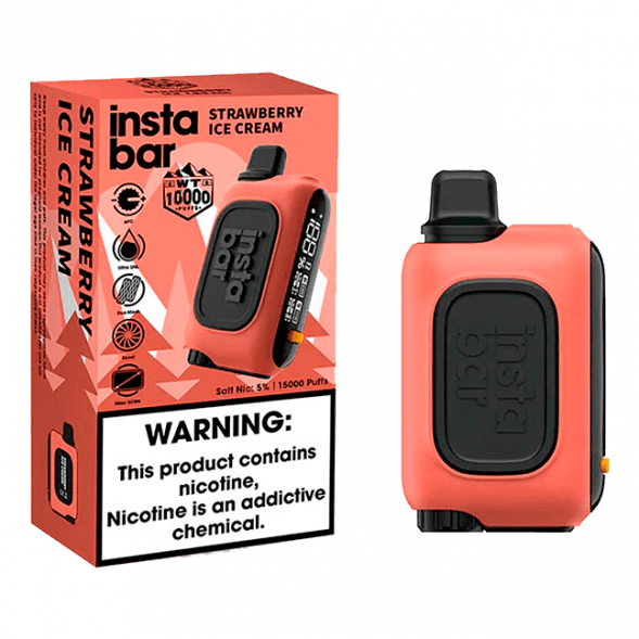 PLONQ INSTABAR WT - Клубничное Мороженое (Strawberry Ice Cream, 10000 затяжек) купить в Тюмени