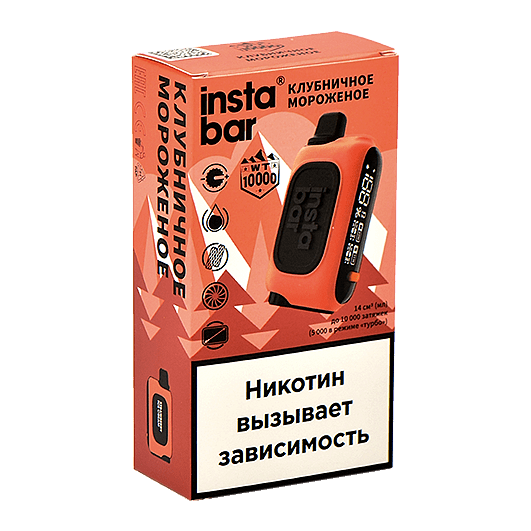 PLONQ INSTABAR WT - Клубничное Мороженое (Strawberry Ice Cream, 10000 затяжек) купить в Тюмени
