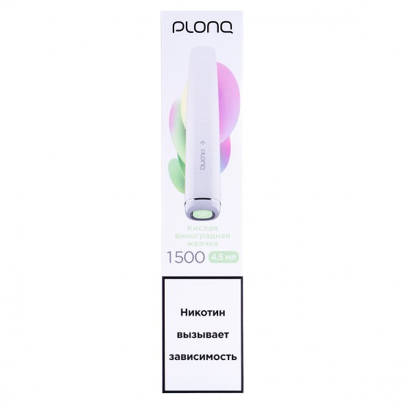 PLONQ PLUS - Кислая Виноградная Жвачка (1500 затяжек) купить в Тюмени