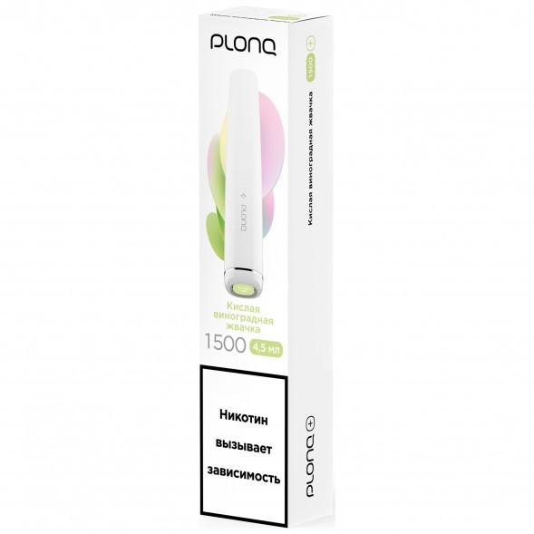 PLONQ PLUS - Кислая Виноградная Жвачка (1500 затяжек) купить в Тюмени