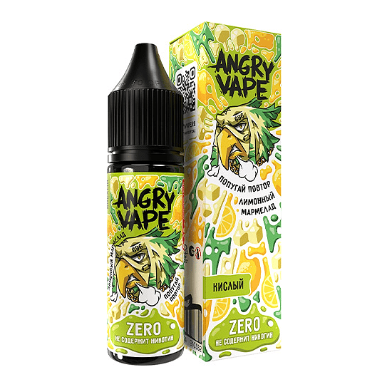 Жидкость Angry Vape Zero - Попугай Повтор (Лимонный Мармелад, 30 мл, без никотина) купить в Тюмени