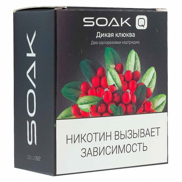 Картридж SOAK Q - Дикая Клюква (1500 затяжек х 2 шт.) купить в Тюмени